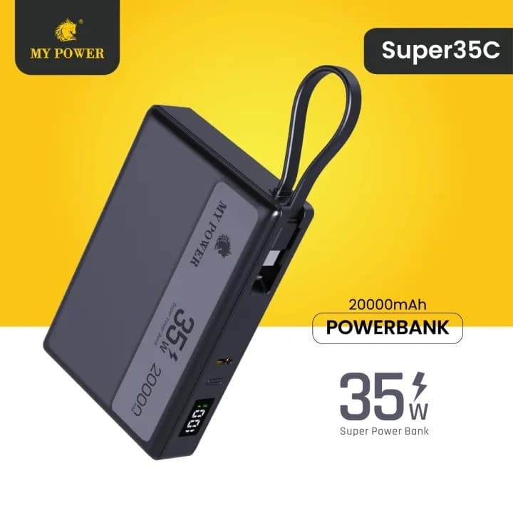 Mypower Super35C 35 Watt 20000mAh Portable Powerbank Dual Port Triple Output Fast Charging