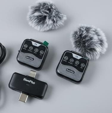 Neepho NP60 Wireless Lavalier Microphone With ANC Noise Reduction Plug & Play Clip-on Mic view 2