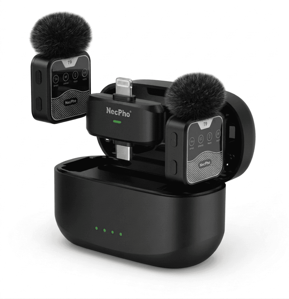 Neepho NP60 Wireless Lavalier Microphone With ANC Noise Reduction Plug & Play Clip-on Mic