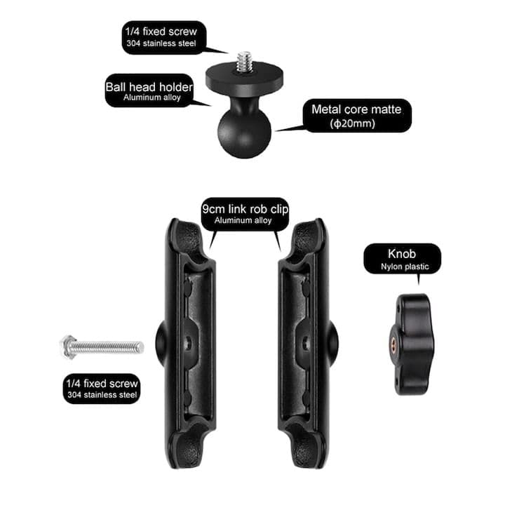 ONESAM OS M12 360° Rotation Rearview Mirror Gopro Mount view 3