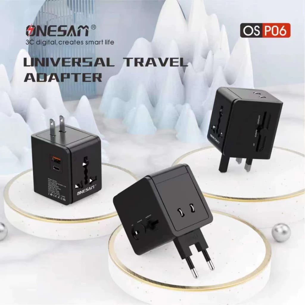 Onesam OS P06 Universal Travel Adapter PD + USB Port Fast Charging