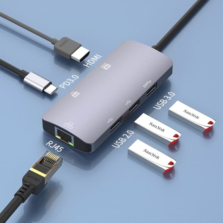 Onten OTN UC910 USB-C Type-C Portable Multifunctional HUB Docking Station