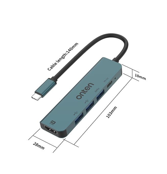 Onten UC907 USB-C Multi Function 5 In 1 Docking Station view 2