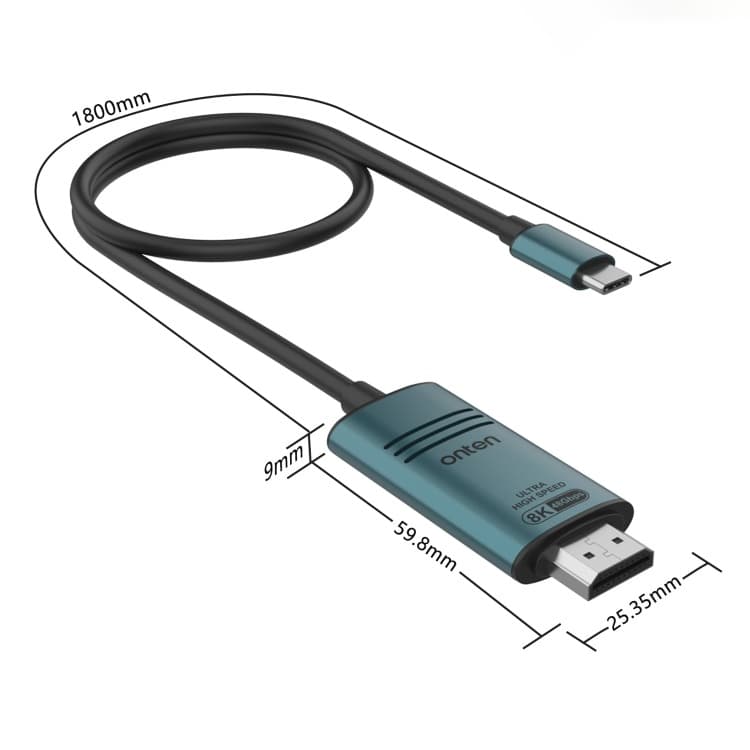 Onten UC982 8K 60Hz USB-C to HDMI Video Converter Cable view 4