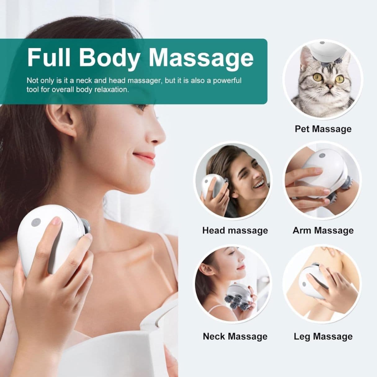 OSK 701 Electric Scalp Massager  Waterproof USB Rechargeable Head Neck & Body Massager For Stress Relief view 4