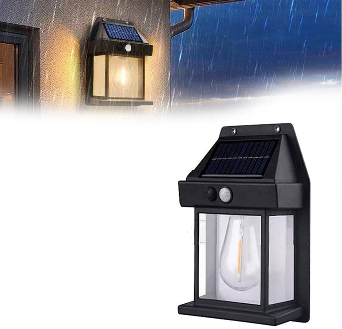 Outdoor Solar Wall Light Dusk To Dawn Porch Light With 3 Modes & Motion Sensor Waterproof