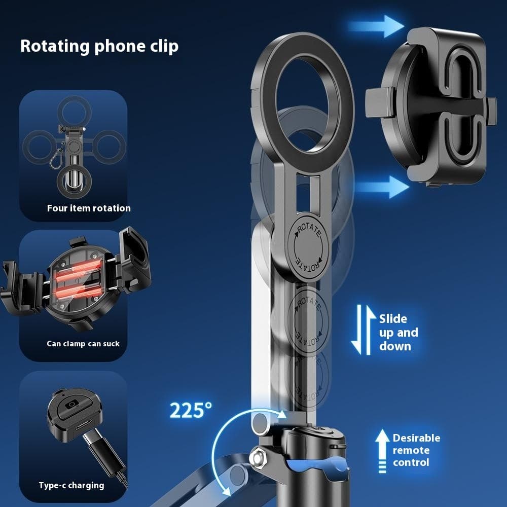 P15-C 2 In 1 Magnetic Selfie Stick Tripod with Telescopic Handle view 3