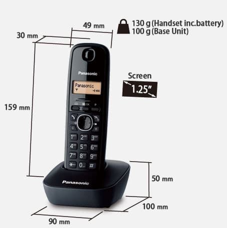 Panasonic KX-TG1611 DECT Cordless Landline Phone view 3