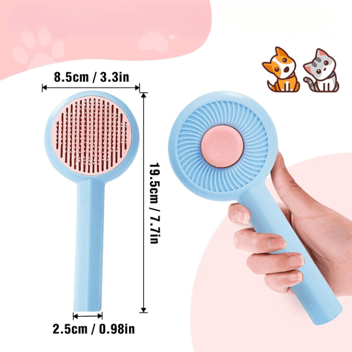 Pet Brush Self Cleaning Dog & Cat Comb For Long & Short Hair view 2