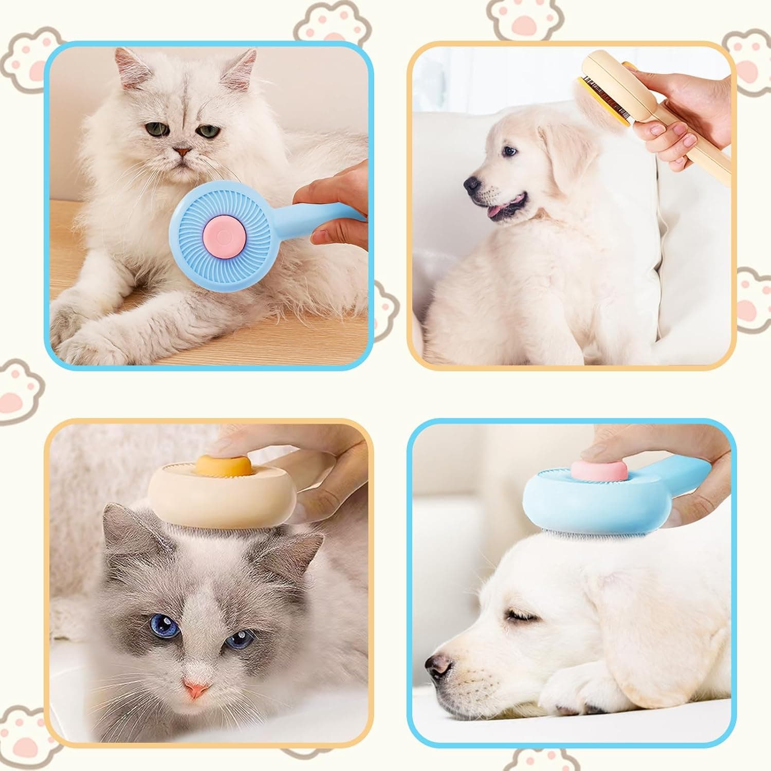 Pet Brush Self Cleaning Dog & Cat Comb For Long & Short Hair view 4