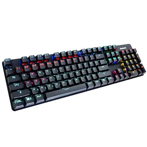 PHILIPS G401 Gaming Mechanical Blue Switch Keyboard Wired USB Full Mixed Light
