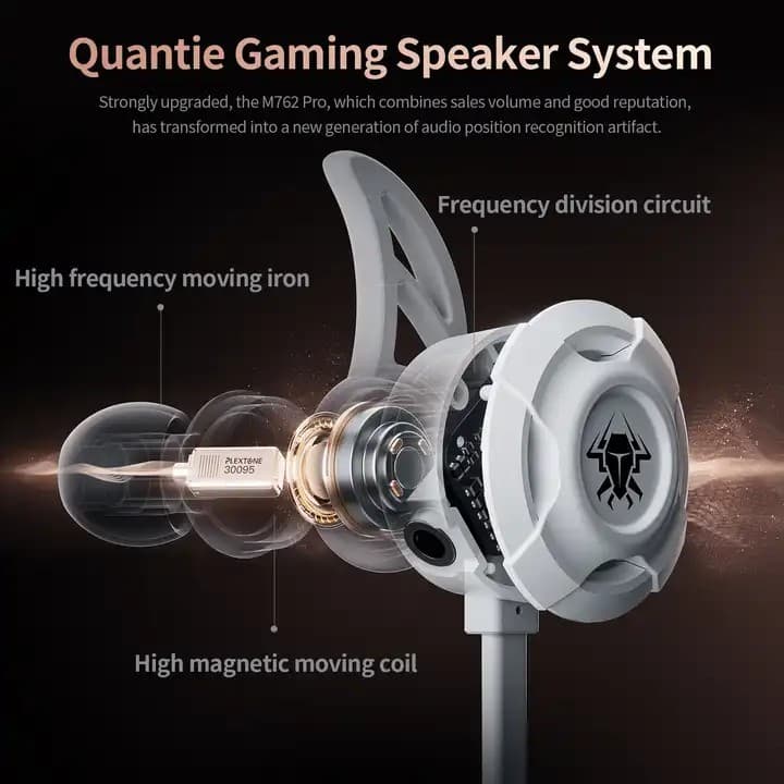 PLEXTONE M762Pro Dual Hybrid Gaming Moving Coil Earphone Type-C PD27W Fast Charge view 4