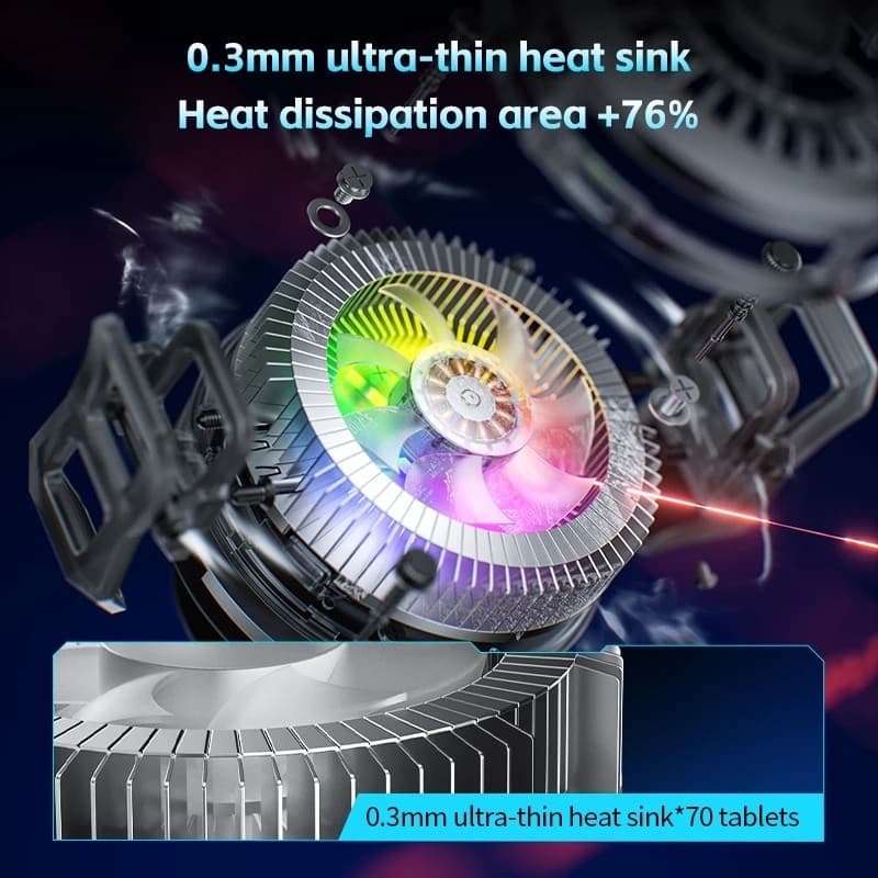 PLEXTONE UF1 Radiator Magnetic Suction RGB Light Mobile Phone Cooler view 2