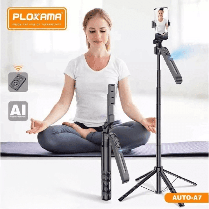 PLOKAMA A7 AI Auto Face Tracking Tripod 1.8M With Remote