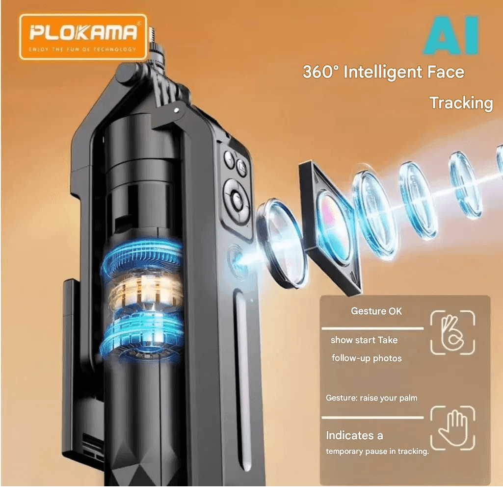 Plokama Auto A7 Pro AI Face Tracking 360° Rotate Tripod With LED Fill Light view 5