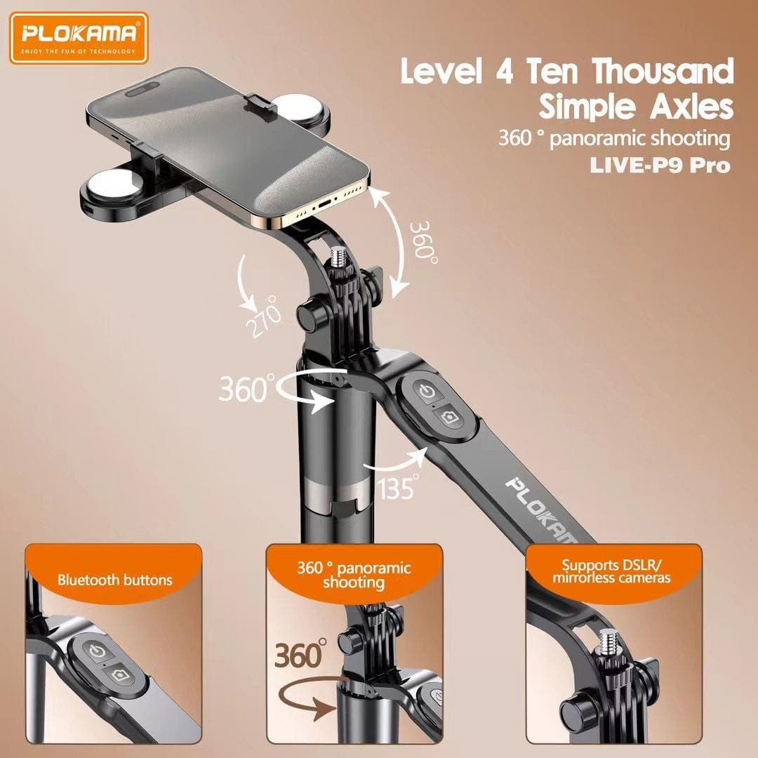 Plokama Live P9 Pro Live Broadcast Tripod Stand view 2