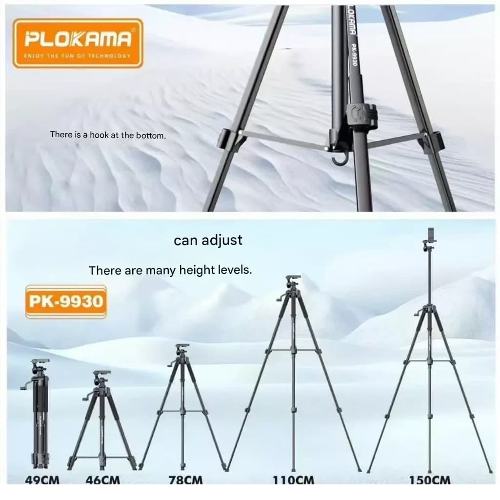 PLOKAMA PK 9930 1.5m Professional Tripod Stand For Cameras And Mobile Phones view 2