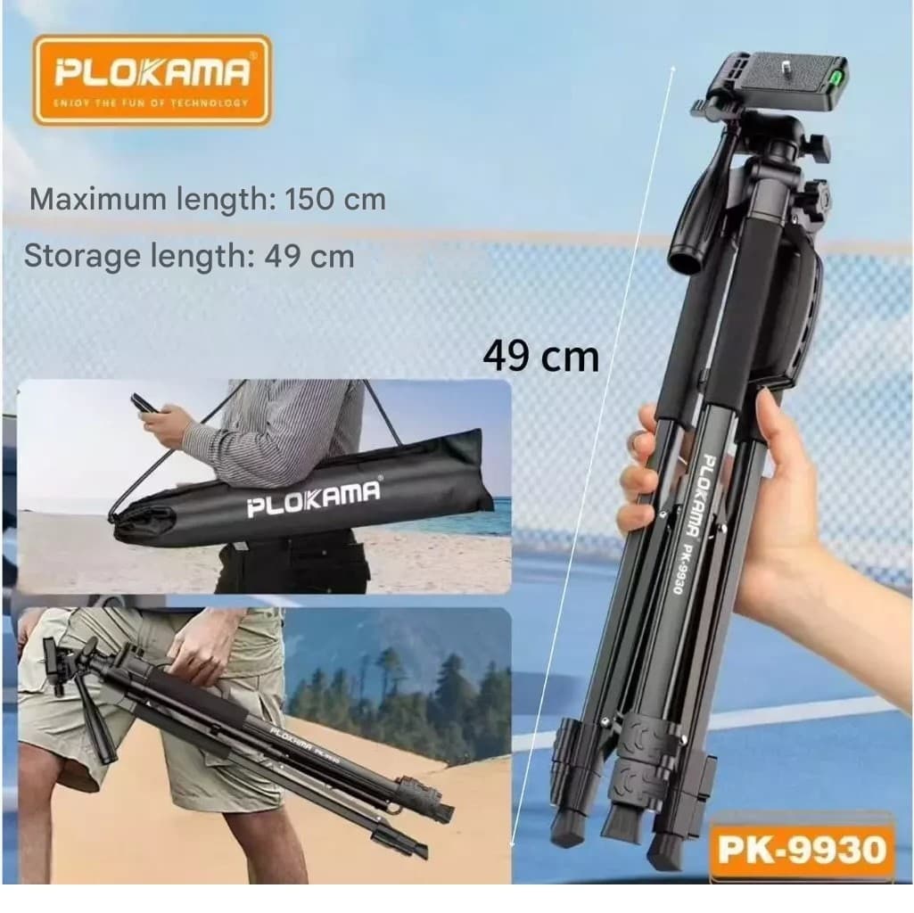 PLOKAMA PK 9930 1.5m Professional Tripod Stand For Cameras And Mobile Phones view 5