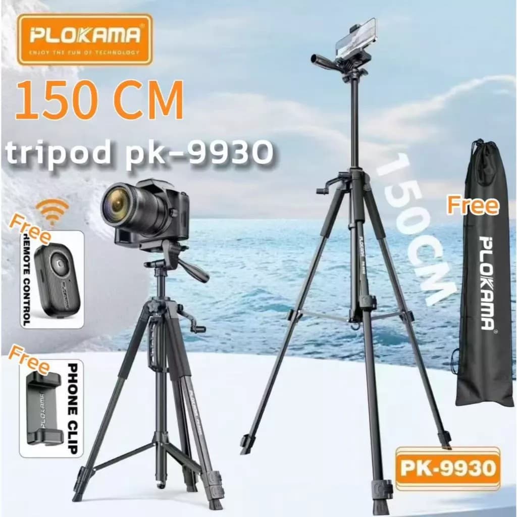 PLOKAMA PK 9930 1.5m Professional Tripod Stand For Cameras And Mobile Phones