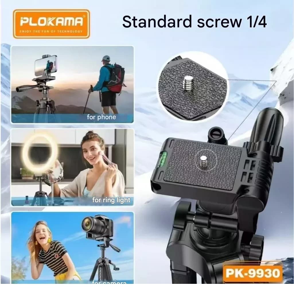 PLOKAMA PK 9930 1.5m Professional Tripod Stand For Cameras And Mobile Phones view 6