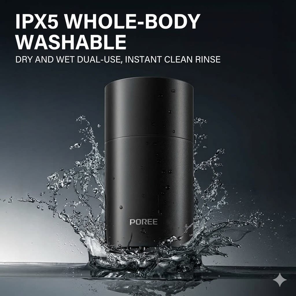 POREE P002 Electric Shaver For Men Waterproof 6‑Blade Precision Cutter view 3