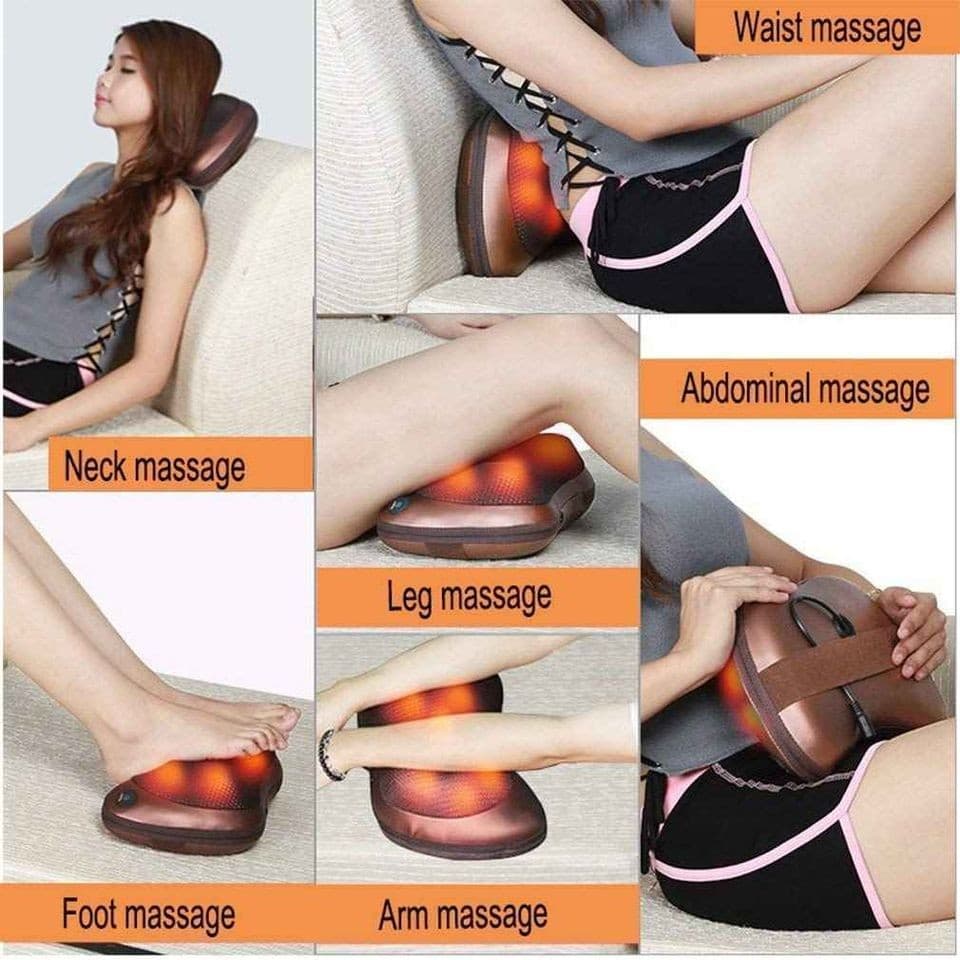 Portable Neck & Back Massager Pillow For Home, Office & Car Use view 4
