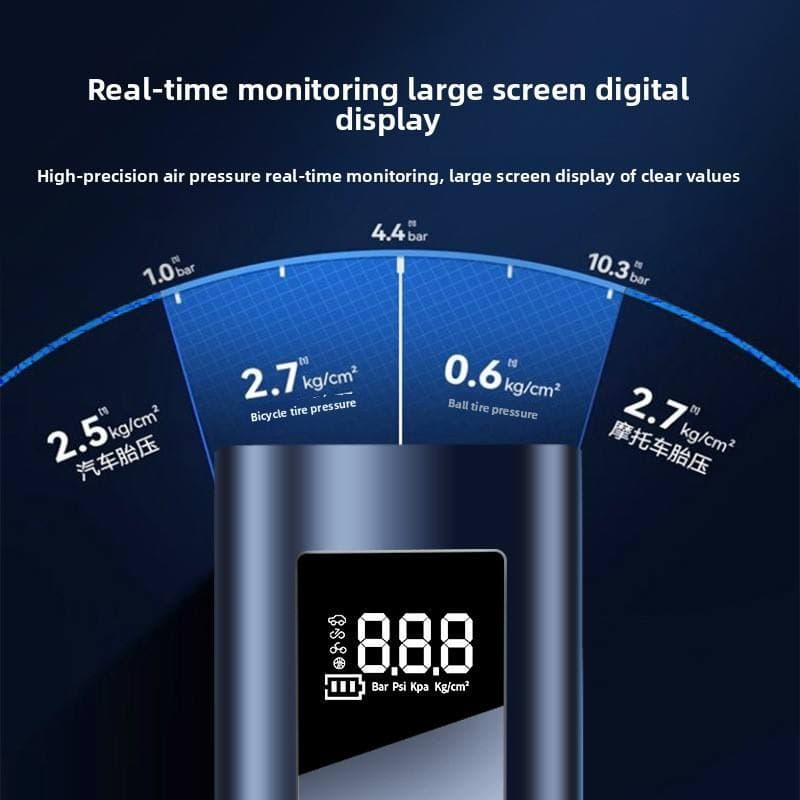 Portable Wireless Car Air Pump High-Pressure Electric Tire Inflator With Digital Display view 3
