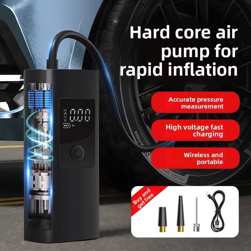 Portable Wireless Car Air Pump High-Pressure Electric Tire Inflator With Digital Display view 2