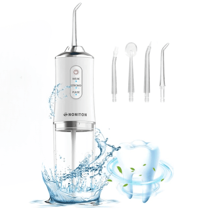 PPS Flush Cordless Rechargeable Water Flosser Dental Oral Irrigator 4 Jet Tips IPX7 Waterproof