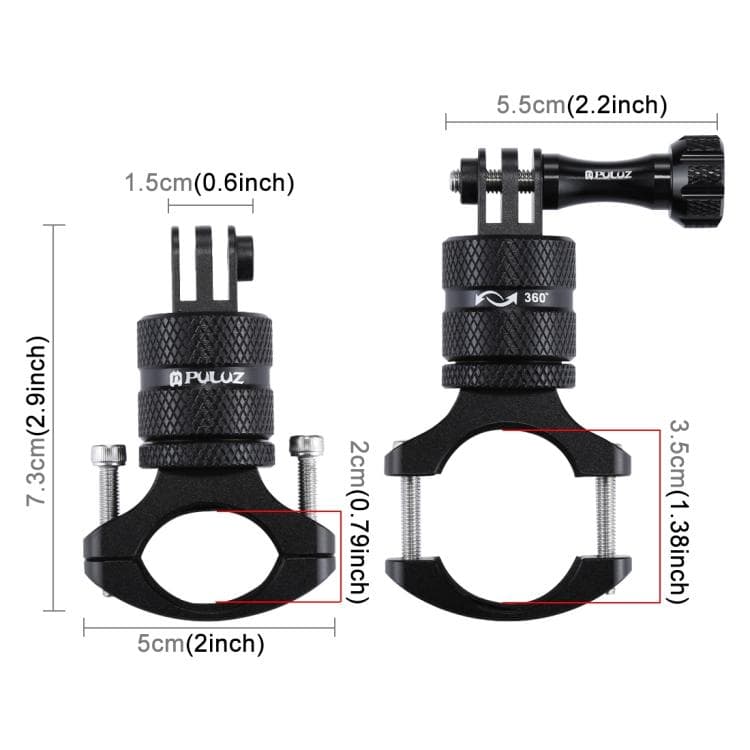PULUZ PU223B 360° Bike Handlebar Mount Adapter With Screw For GoPro, Insta360, DJI & Action Cameras view 3