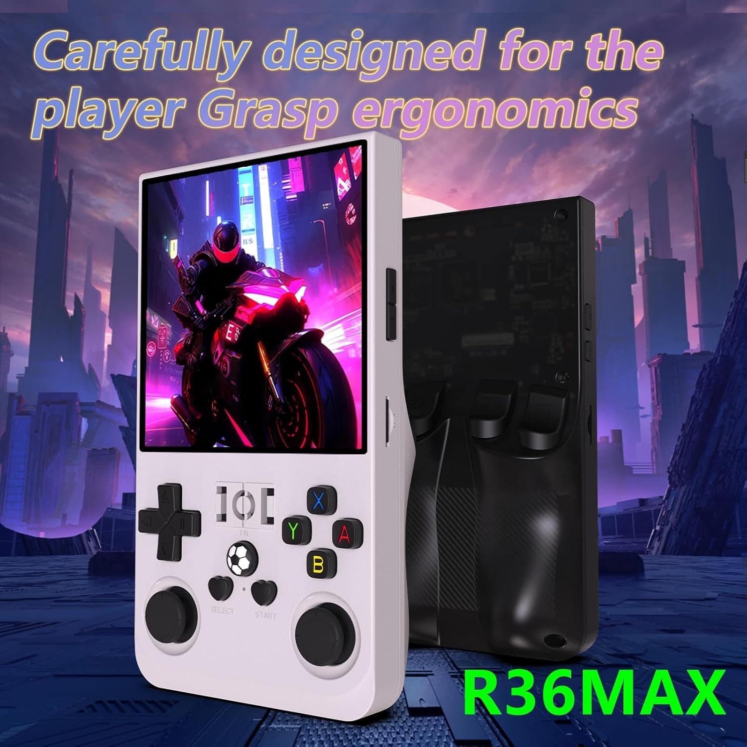 R36 Max Retro Handheld Video Game Console 3.5-Inch IPS HD Screen 64GB Storage with 15,000+ Pre-installed Games view 2