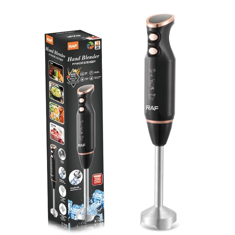 RAF R.793B Hand Blender Powerful Motor Stainless Steel Blades 2‑Speed Control And Ice‑Crushing Capability