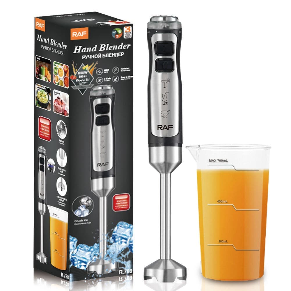 RAF R788 Hand Blender Immersion Stick Blender With Stainless Steel 4‑Blade Design