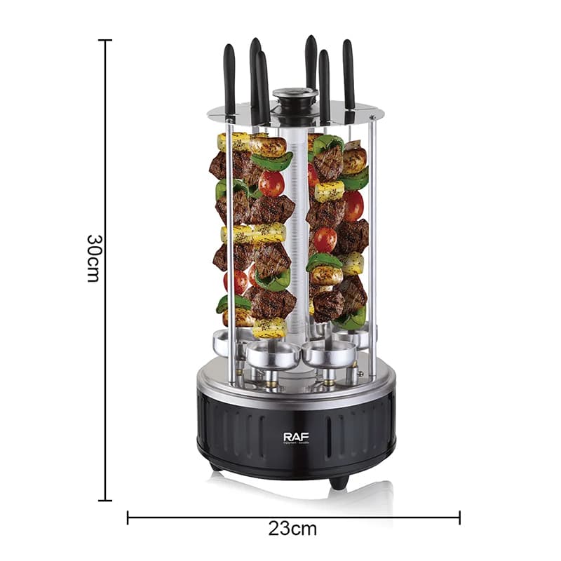 RAF R8612 1000W Multifunctional Electric Grill Vertical Portable Rotating Barbecue view 4