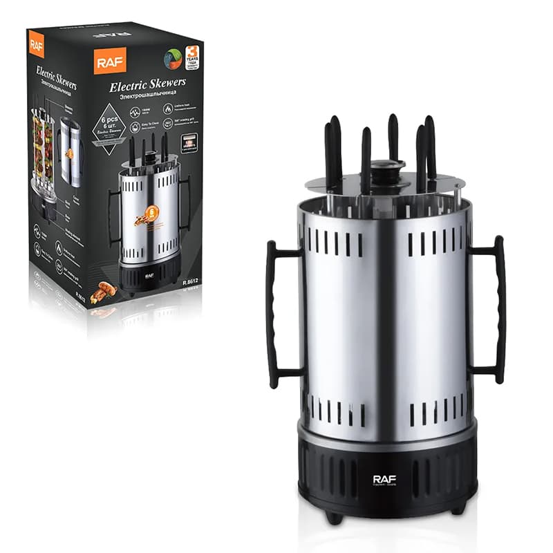 RAF R8612 1000W Multifunctional Electric Grill Vertical Portable Rotating Barbecue view 2