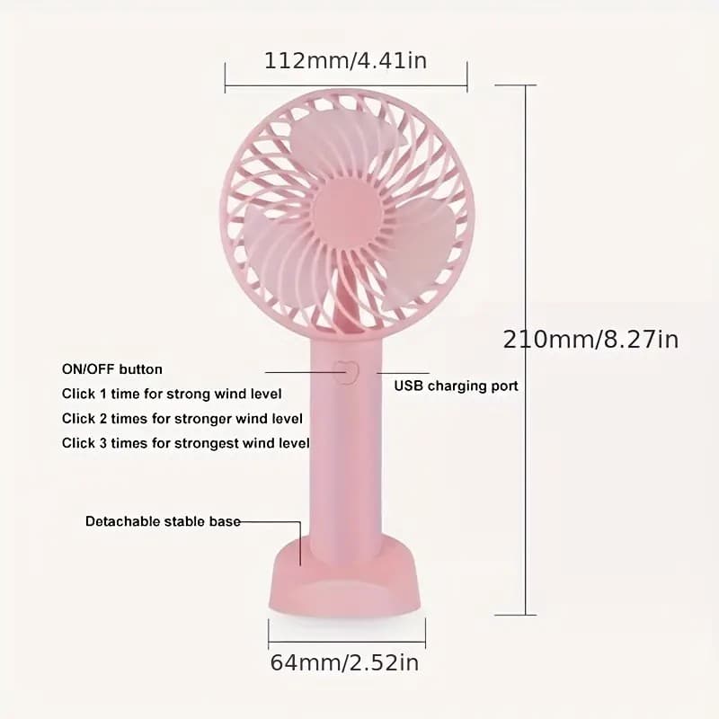 Rechargeable Portable Mini Electric Desktop Fan view 2