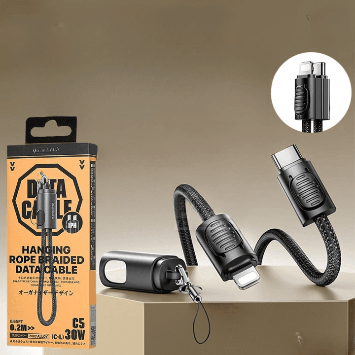 Remax C5 Type C To Lightning Charger Data Cable Keychain view 2