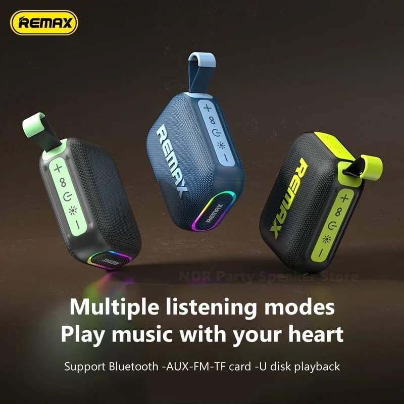 Remax RB M7 Portable Wireless Speaker - IP67 Waterproof, RGB Light, TWS HiFi Sound Loudspeaker view 4