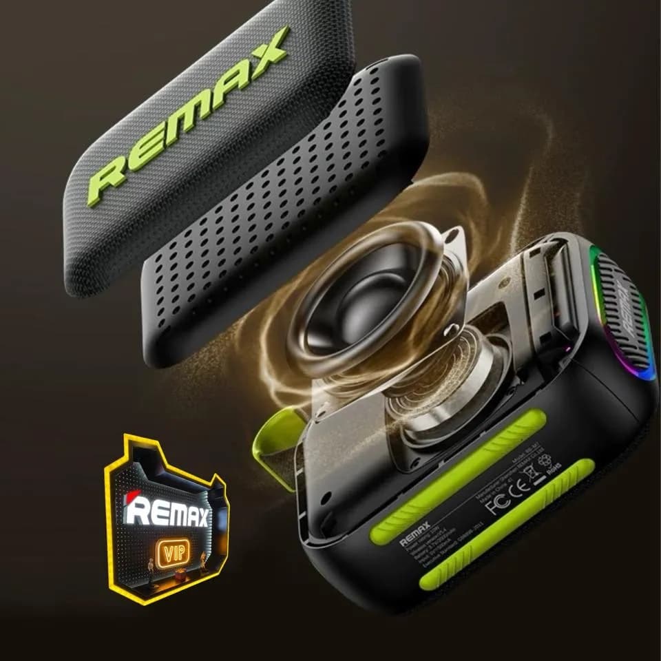 Remax RB M7 Portable Wireless Speaker - IP67 Waterproof, RGB Light, TWS HiFi Sound Loudspeaker view 3