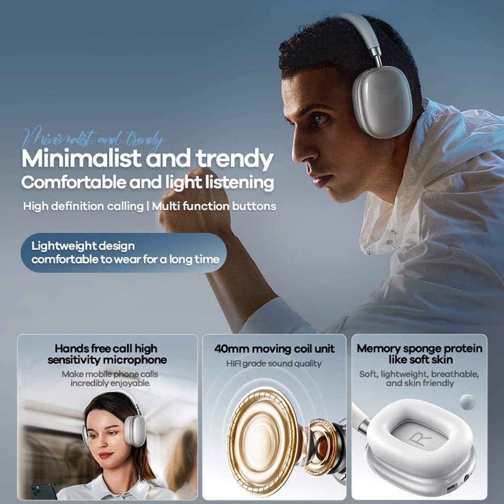 REMAX RB602HB Wireless Headset Bluetooth 5.4 Over-Ear Headphone view 2