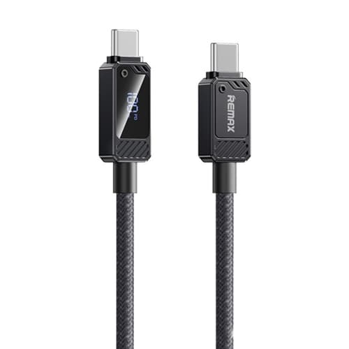 Remax RC-C069 1.2m 100W Type-C To Type-C Digital Display Braided Fast Charging Cable