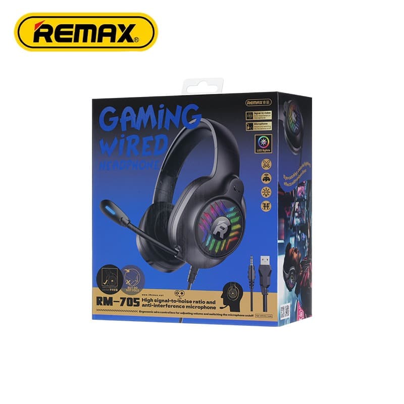 Remax RM 705 Wired RGB Gaming Headphone Headset With Mic view 5