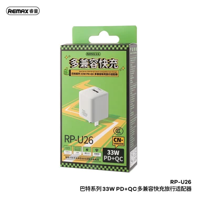 Remax RP U26 GaN 33W PD+QC Multi Compatible Fast Charger view 3