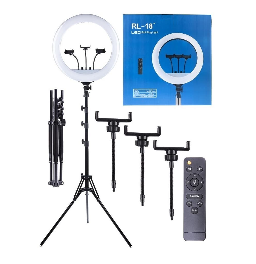 RL18 45CM LED Soft Ring Light With Stand Remote