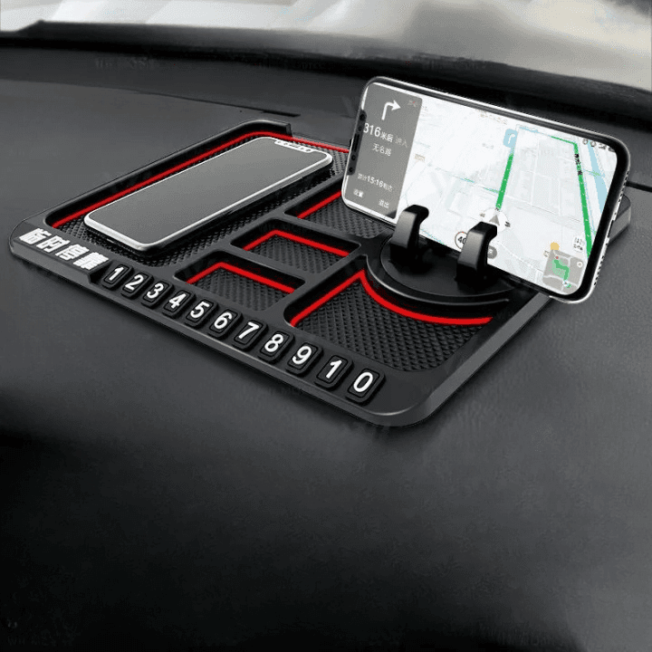 S667 Silicone Car Anti-Slip Mat Phone Holder Dashboard Phone Mount With Parking Number Card