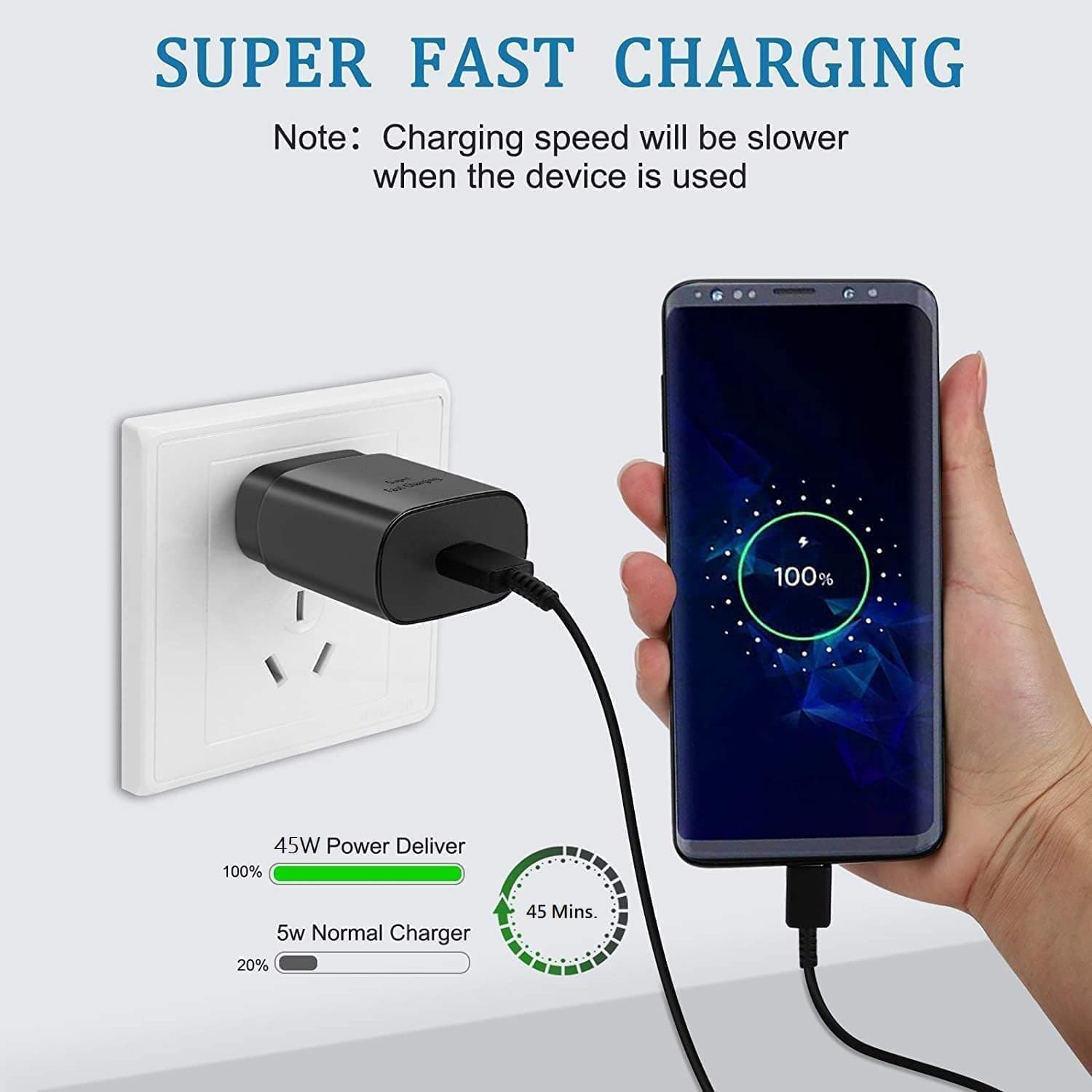 Samsung 45 Watt Fast Charger Adapter With Cable view 2