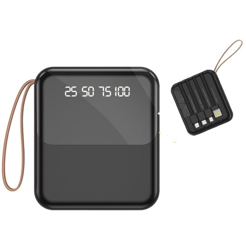 Sendem P301 10000mAh Power Bank With Built In Charging Cable LED Battery Percentage Indicator