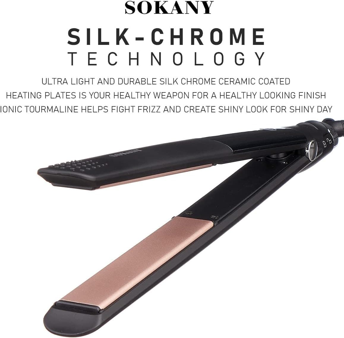 Sokany SK‑1901 Professional Hair Straightener Flat Iron With Adjustable Temperature & LCD Display view 2