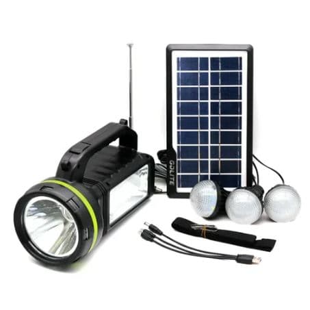 Solar LED Light Kit GD2000A With 3 Bulbs, Speaker & Powerbank