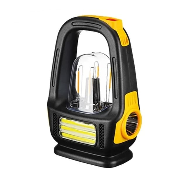 Solar Rechargeable Camping Lantern Light Bright COB Flashlight For Hiking & Fishing